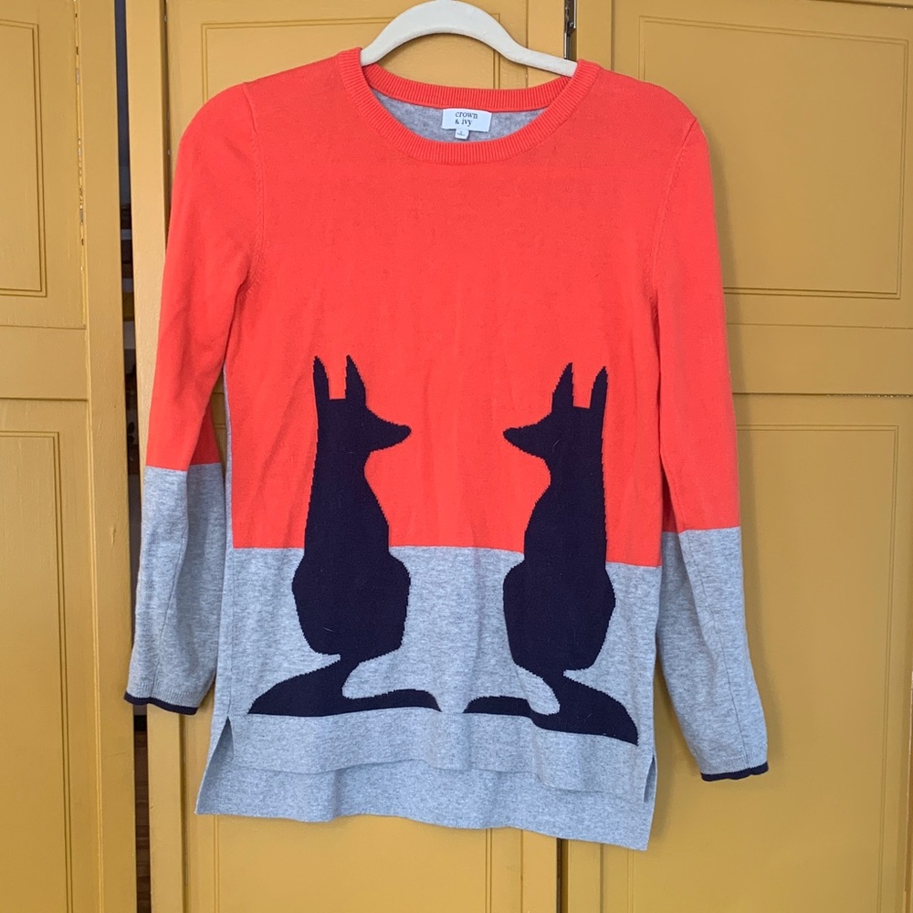 Crown and Ivy women’s sweater with dogs